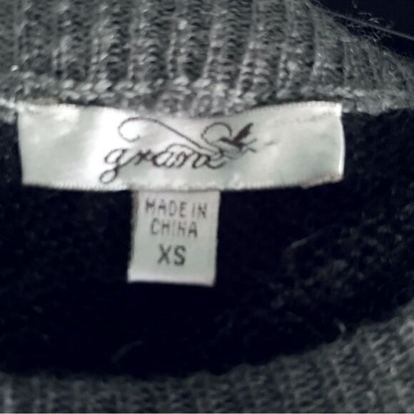 Granoe Gray & Black Sheer Knit Tunic Sweater Size XS - Picture 4 of 4